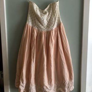 H&M couture collection strapless pink/white dress